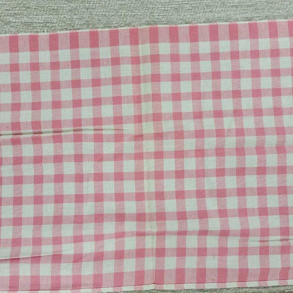Vintage Cannon Tea Towel Kitchen Dish Rag Pink Gingham Linen Deadstock Set of 2